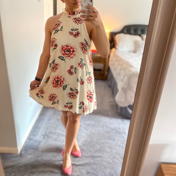 Floral Print Mini Cocktail Dress - Picture 2 of 5